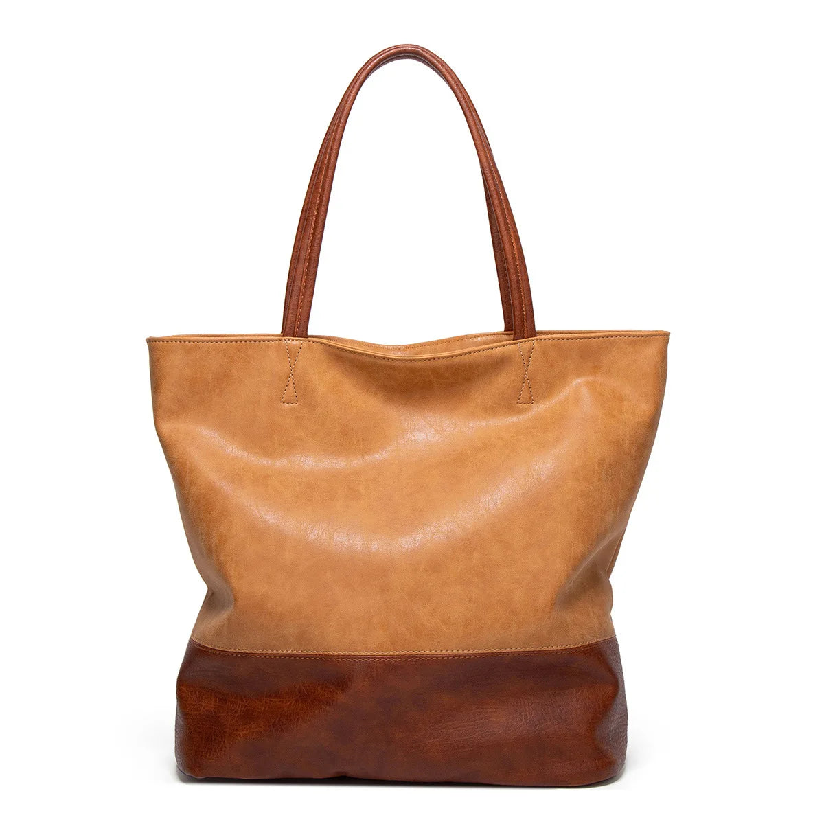 Large Retro Women Tote Casual Shoulder Bag PU Leather Female Shopping Bag