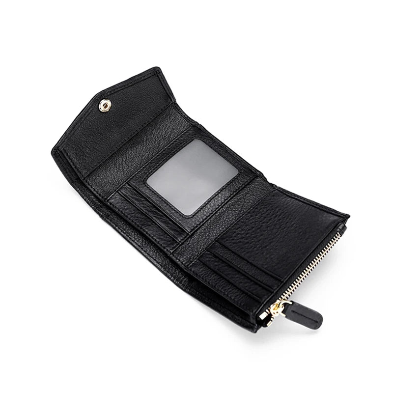 Slim Zero Wallet Envelope Short Cow Leather Wallet