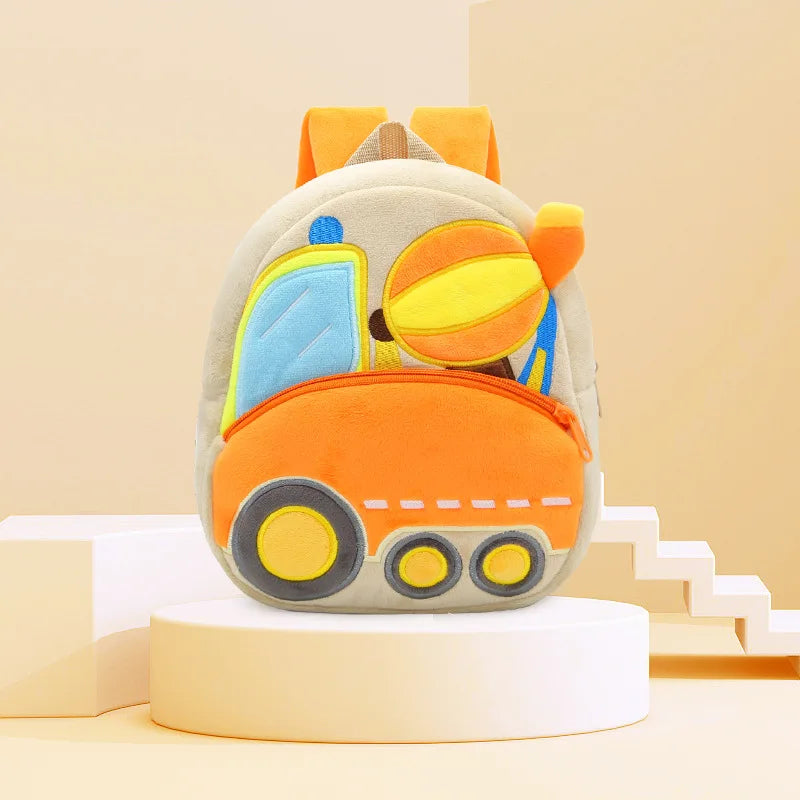Plush Bulldozer Excavator Backpack for Kids 2-4 Years Old