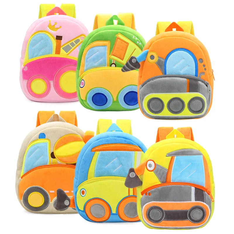 Plush Bulldozer Excavator Backpack for Kids 2-4 Years Old