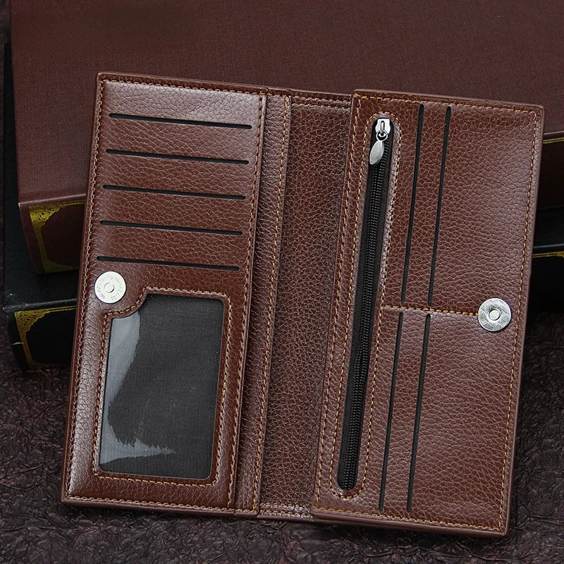 Men's Long Magnetic Buckle Wallet Envelope Style