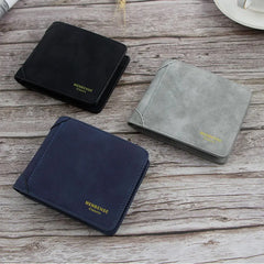 Men's Short Leather Wallet Retro Thin Multi-Card Wallet