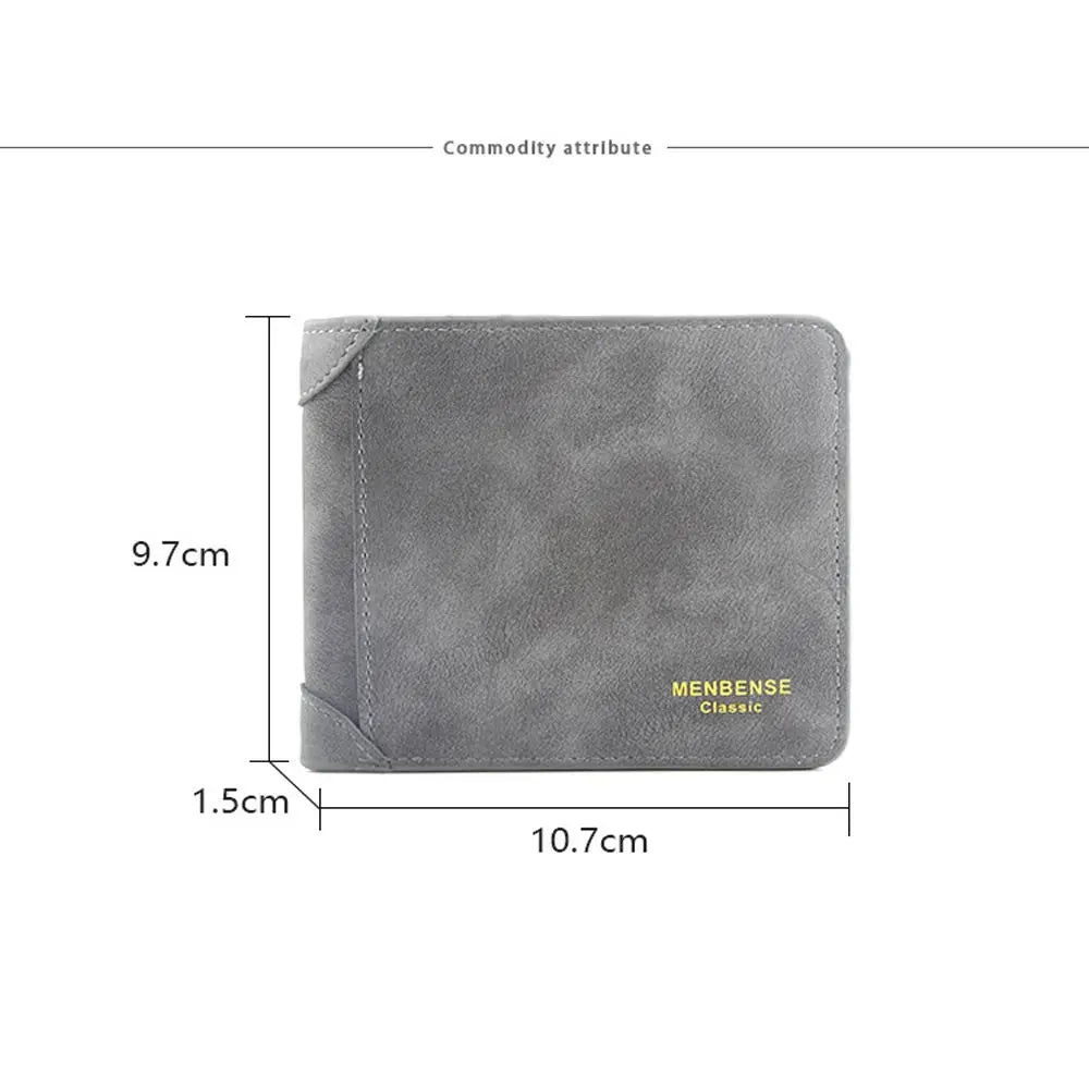 Men's Short Leather Wallet Retro Thin Multi-Card Wallet
