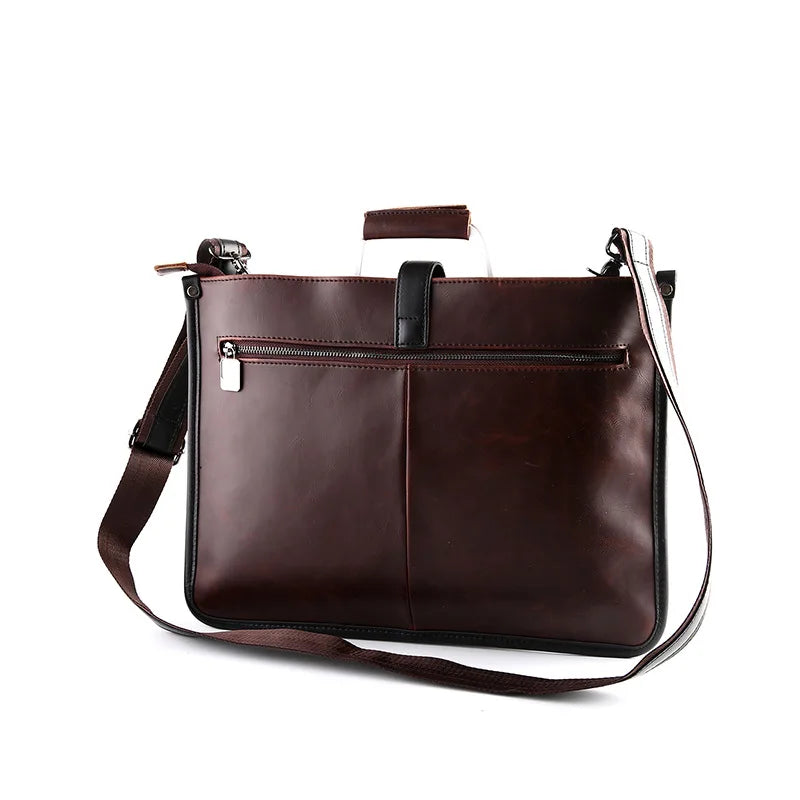 Men's Crazy Horse Leather Briefcase Business File Bag