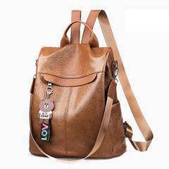 Anti Theft Women Backpack PU Leather School Bag