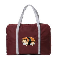 Nylon Foldable Travel Bags Large Capacity WaterProof Handbags Japan Cat Pattern