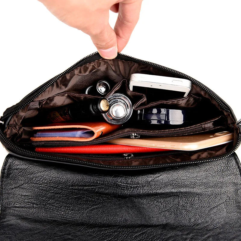 PU Leather Soft Clutch Bag Women Small Shoulder Messenger Bag