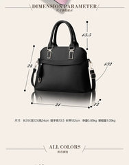 PU Leather Solid Shoulder Handbag Messenger Bag
