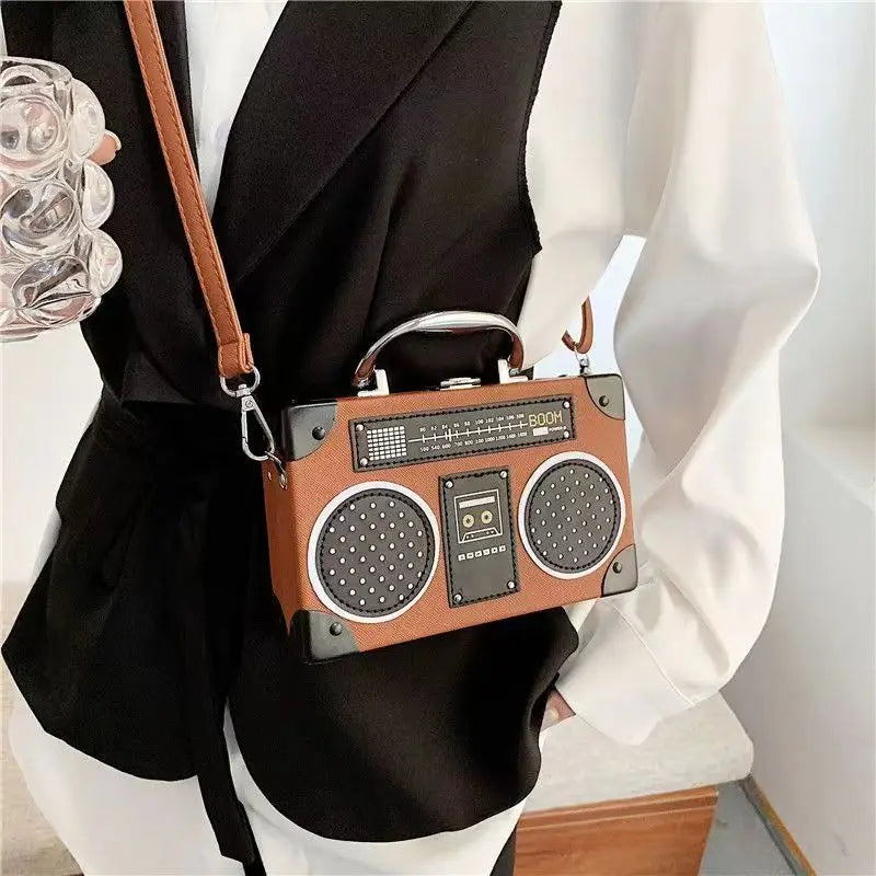 Retro Radio Shape Bag Ladies Shoulder Messenger Bag