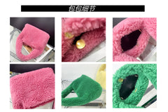 Plush Fabric Women's Shoulder Crossbody Bag Lambs Wool Fluffy Fur
