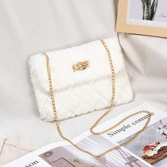 Fluffy Fur Women's Crossbody Bag Lambs Wool Winter Handbag