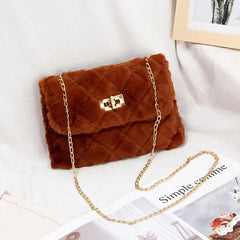 Fluffy Fur Women's Crossbody Bag Lambs Wool Winter Handbag