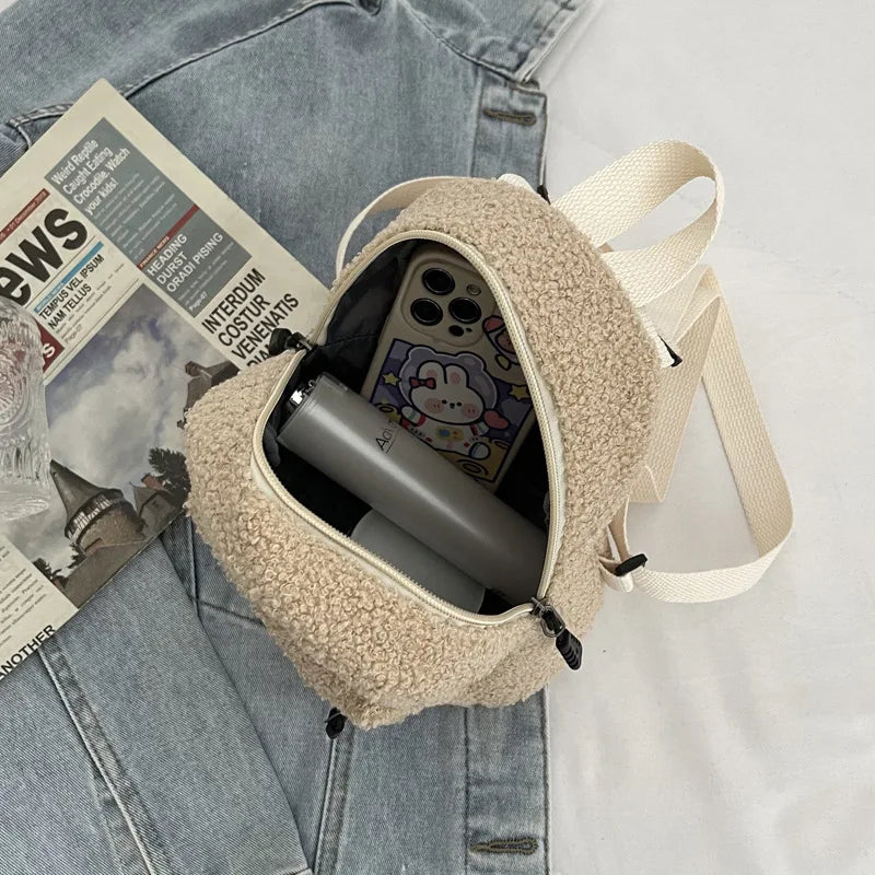 Plush Fabric Women's Shoulder Crossbody Bag