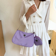 Retro Women Crossbody Bag Crescent Chain Underarm Shoulder Square Bag