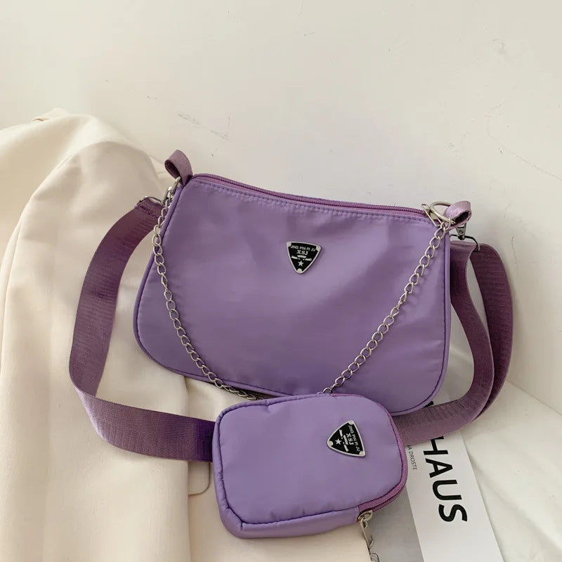 Retro Women Crossbody Bags Crescent Chain Underarm Shoulder Bags