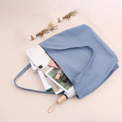 Large Capacity Canvas Tote Bag for Women Solid Casual Shoulder Bag
