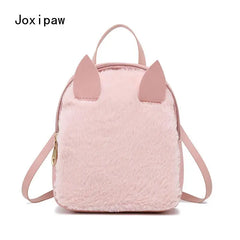 Vintage Casual Plush Mini Backpack for Women