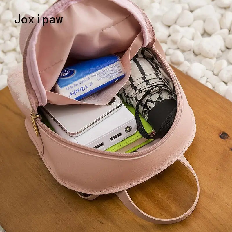 Vintage Casual Plush Mini Backpack for Women