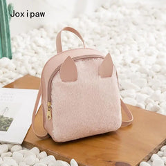 Vintage Casual Plush Mini Backpack for Women