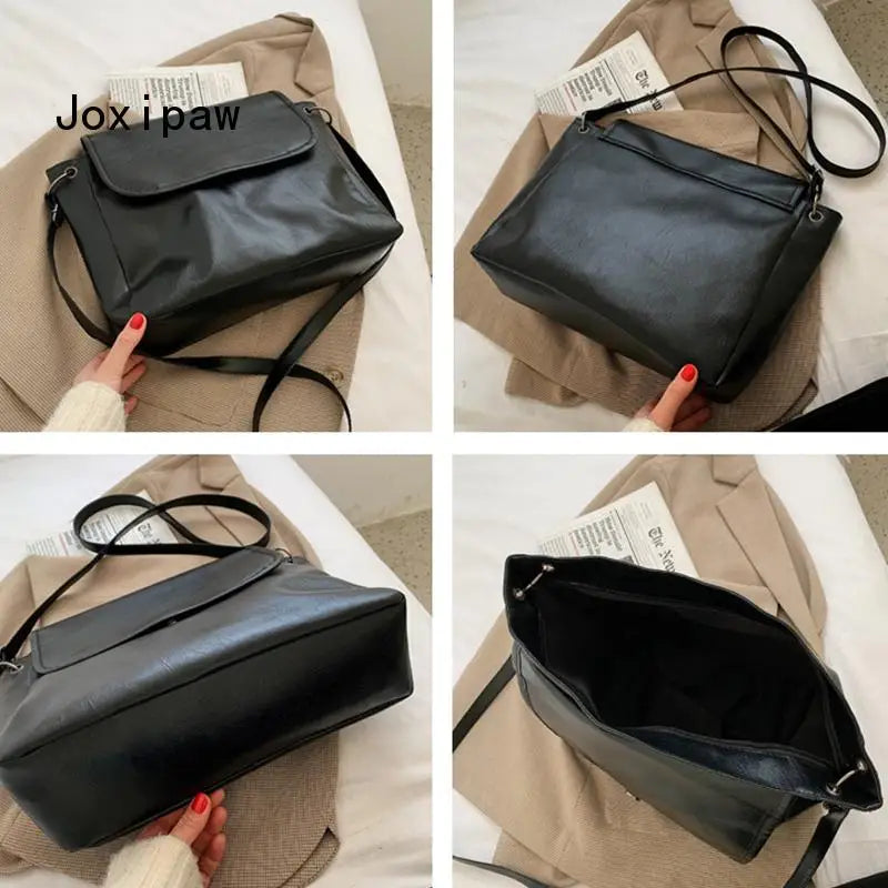 Soft Pu Leather Shoulder Bag for Women - Large Capacity