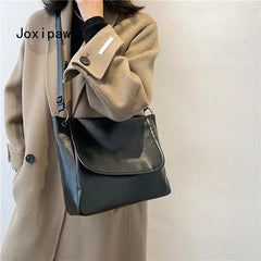 Soft Pu Leather Shoulder Bag for Women - Large Capacity