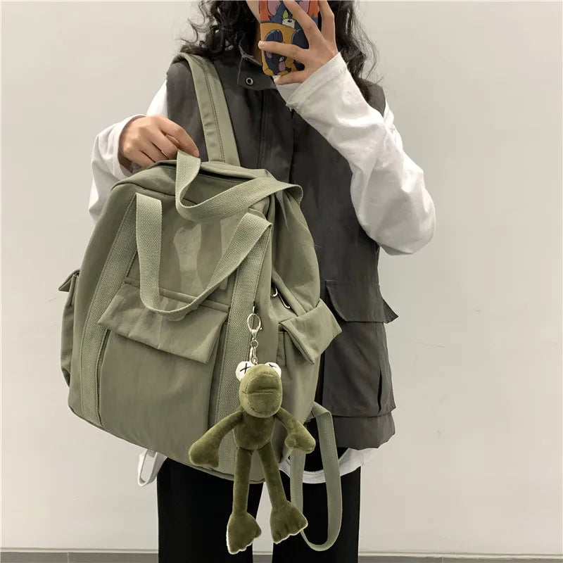 Waterproof Nylon Backpack School Bag for Teenage Girl Shoulder Travel