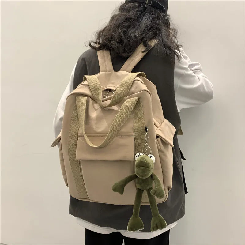 Waterproof Nylon Backpack School Bag for Teenage Girl Shoulder Travel