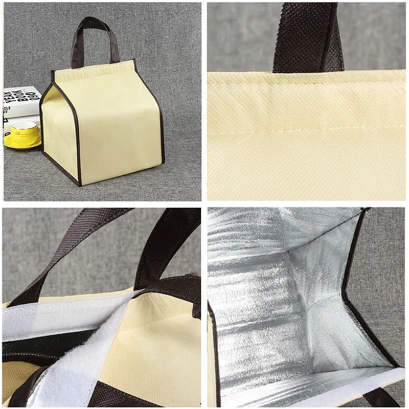 Non-woven Cake Insulation Bag Food Container Cooler Waterproof Picnic Lunch Bag