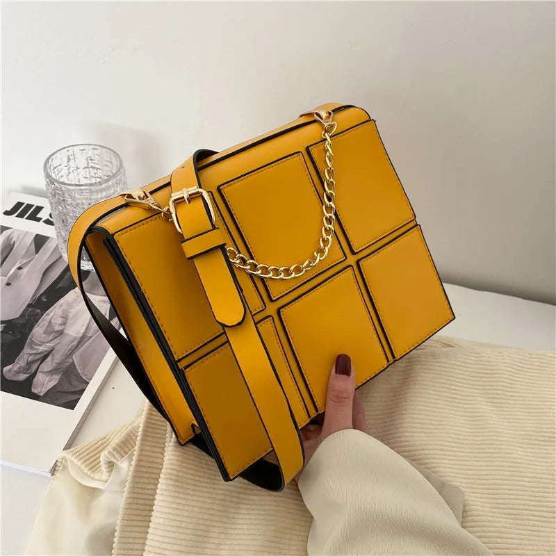 Spring Handbag Women One-shoulder Small Square Bag Casual Large Plaid Messenger
