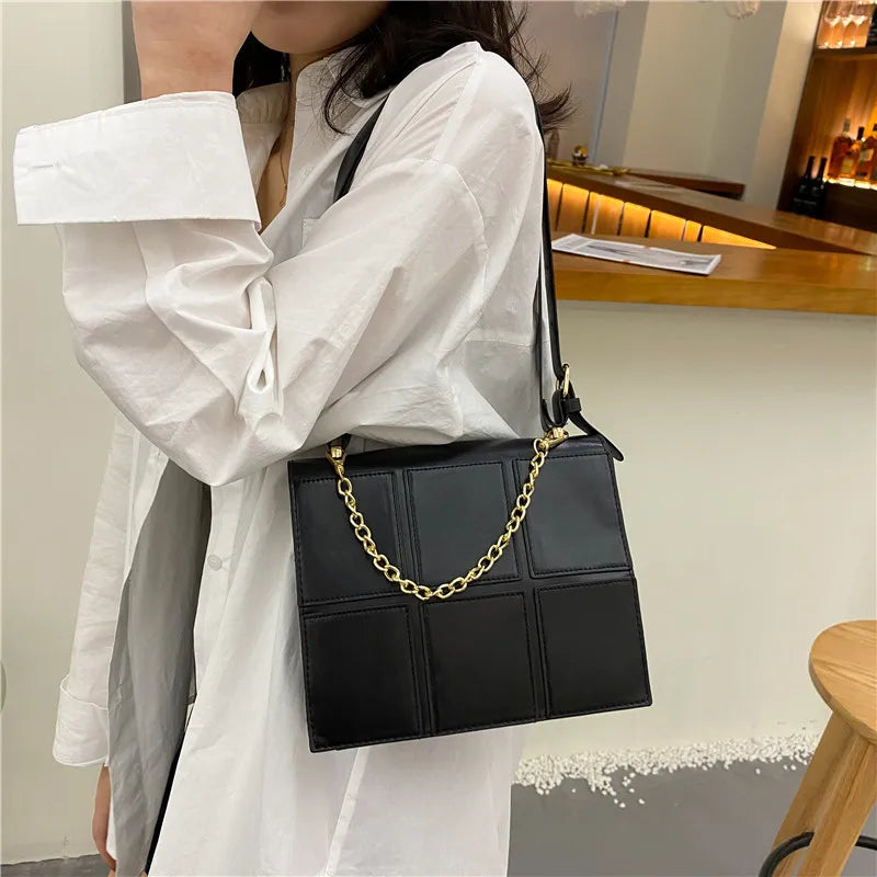 Spring Handbag Women One-shoulder Small Square Bag Casual Large Plaid Messenger