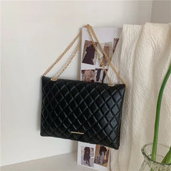 Spring Plaid PU Leather Crossbody Bag for Women Envelope Handbag