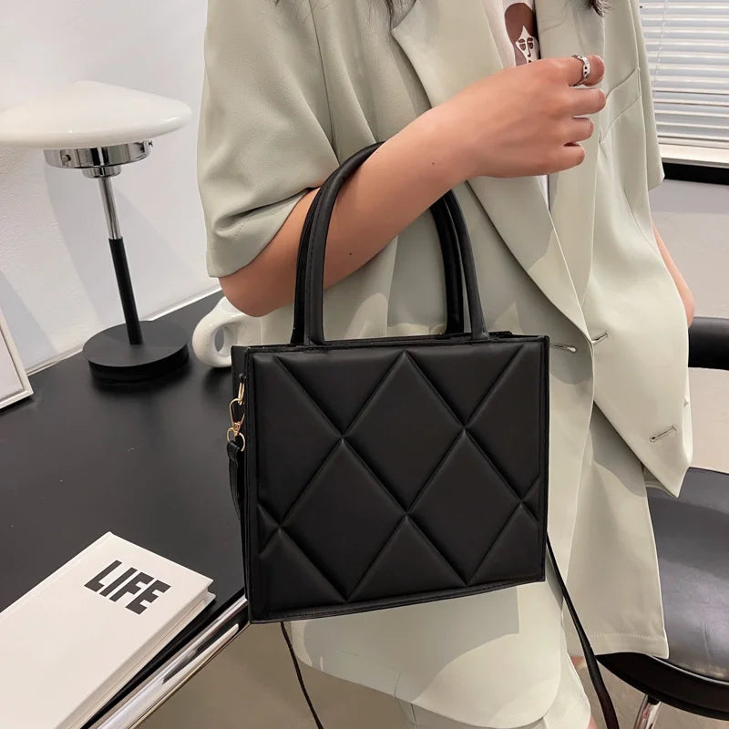 Spring Women Shoulder Bag Plaid Crossbody Handbag Top Handle Bag