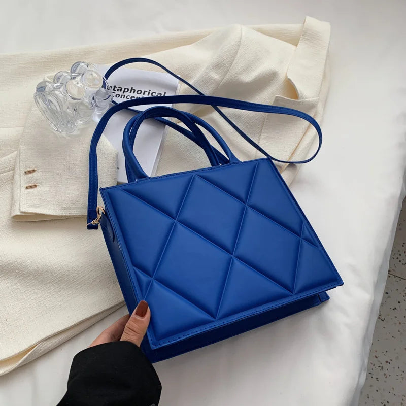 Spring Women Shoulder Bag Plaid Crossbody Handbag Top Handle Bag