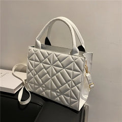 Spring Plaid Crossbody Bag PU Leather Top Handle Handbag