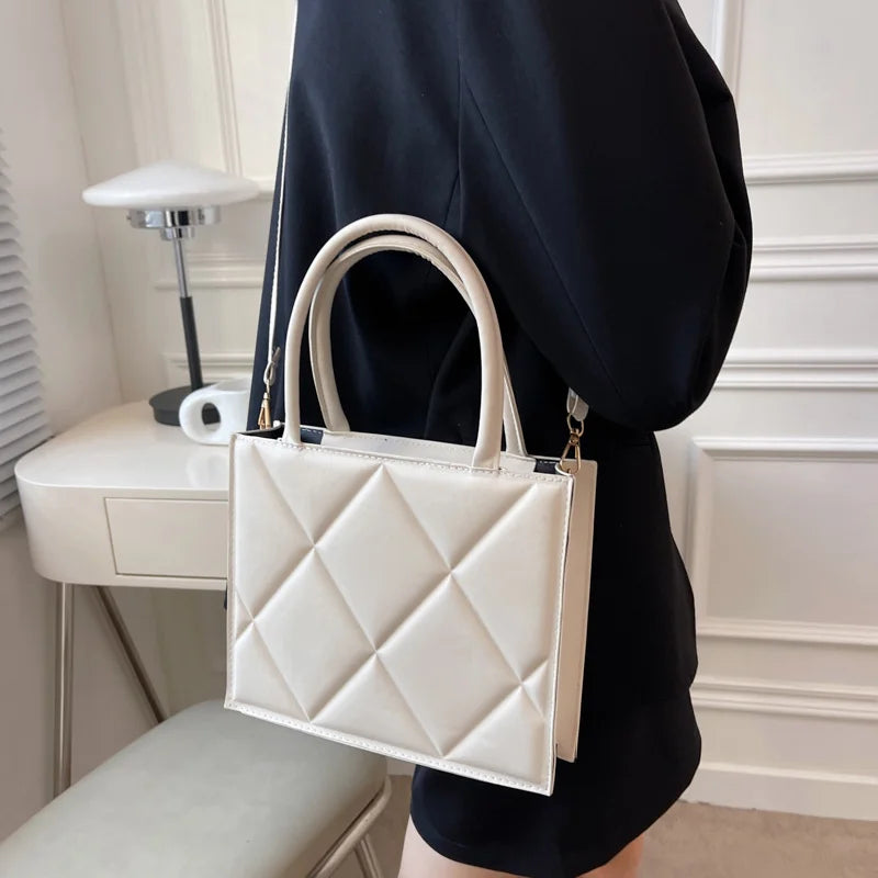 Spring Women Shoulder Bag Plaid Crossbody Handbag Top Handle Bag