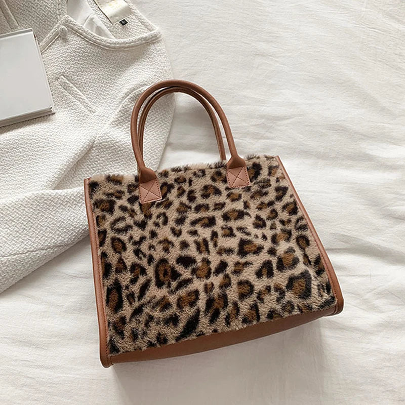 Leopard Print PU Leather Small Handbag for Women