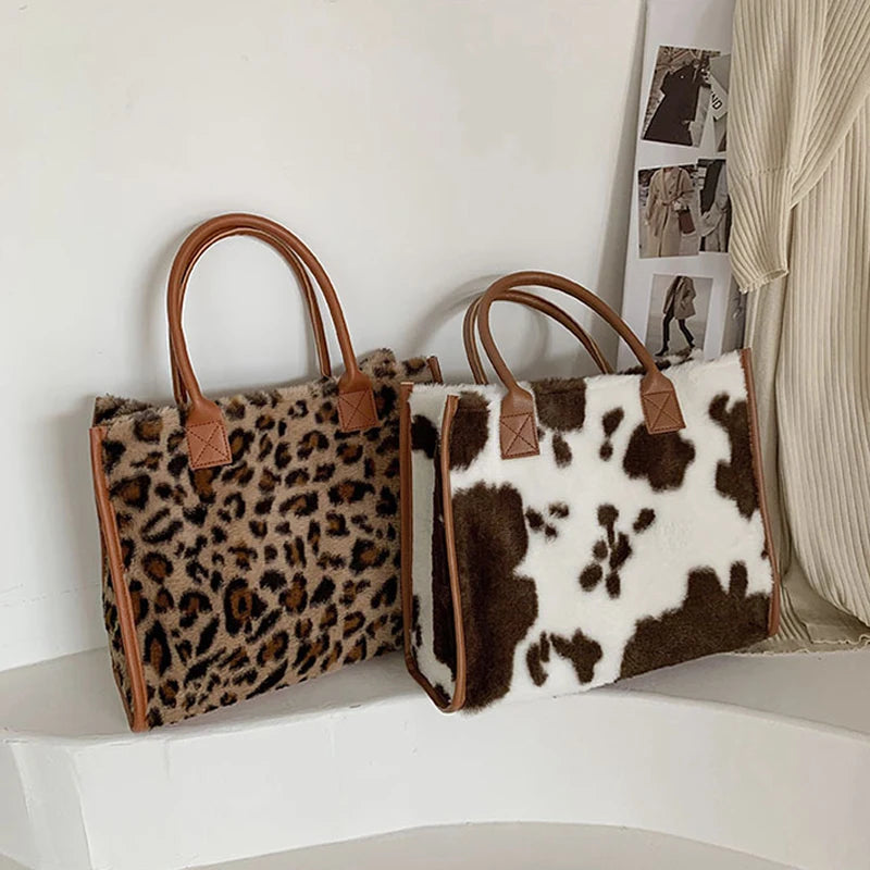 Leopard Print PU Leather Small Handbag for Women