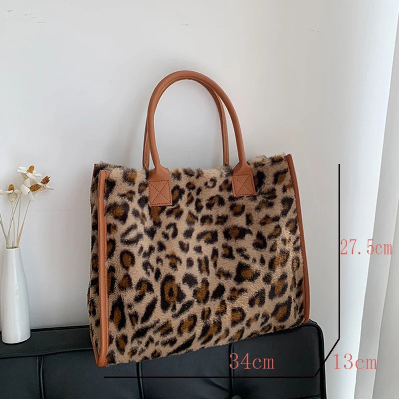 Leopard Print PU Leather Small Handbag for Women