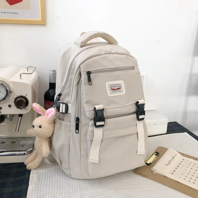 Waterproof Nylon Women Backpack Students Schoolbag