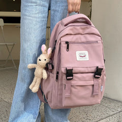 Waterproof Nylon Women Backpack Students Schoolbag