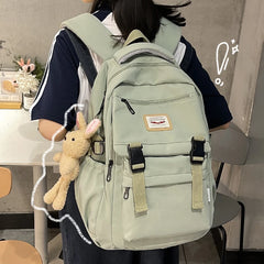 Waterproof Nylon Women Backpack Students Schoolbag