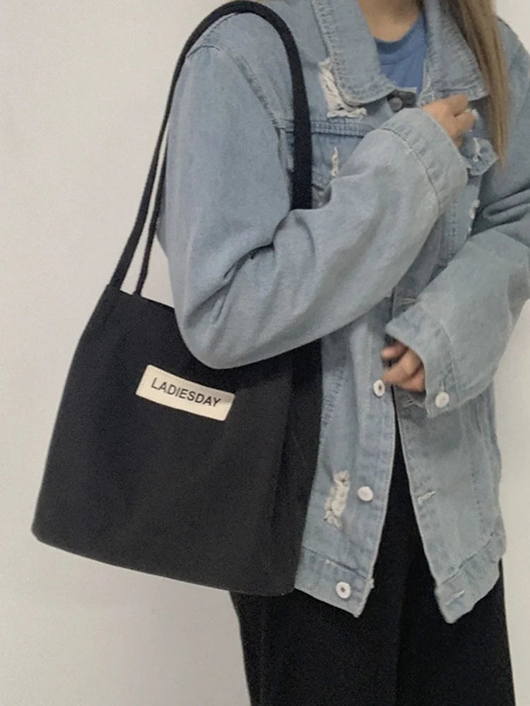 Waterproof Cotton Cloth Handbag for Women, Spring Autum Shoulder Bag