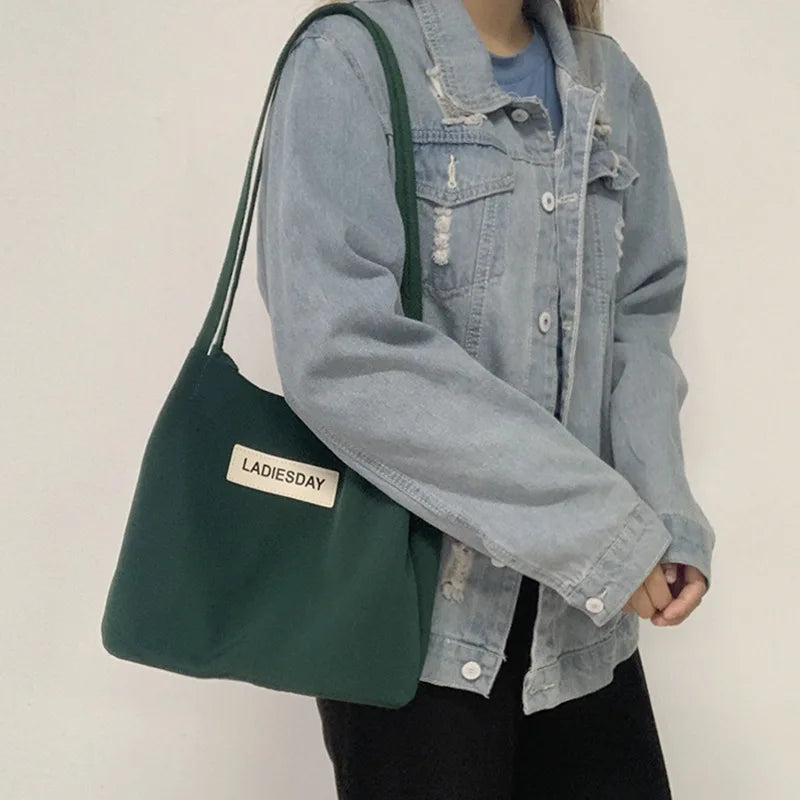 Waterproof Cotton Cloth Handbag for Women, Spring Autum Shoulder Bag