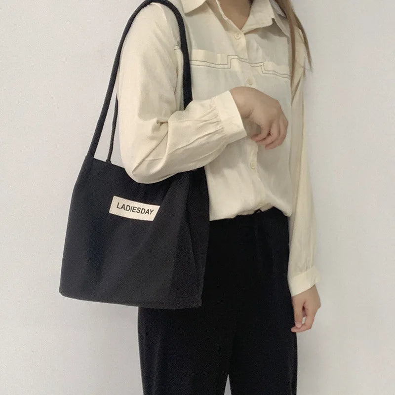 Waterproof Cotton Cloth Handbag for Women, Spring Autum Shoulder Bag