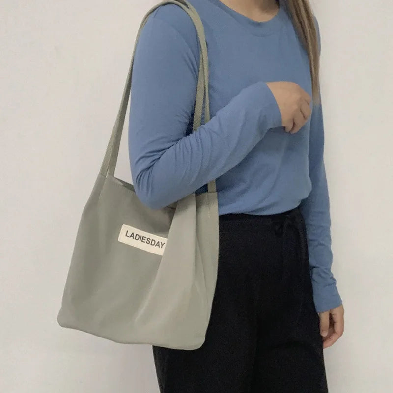 Waterproof Cotton Cloth Handbag for Women, Spring Autum Shoulder Bag
