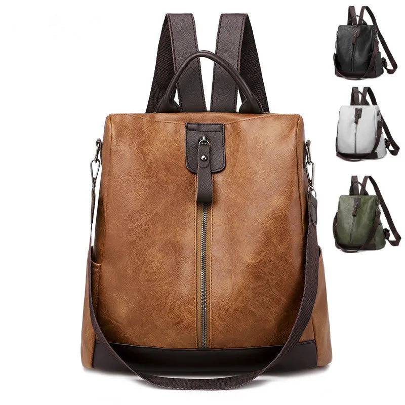 Women Backpack High Leather Large Capacity Schoolbag Travel Bag
