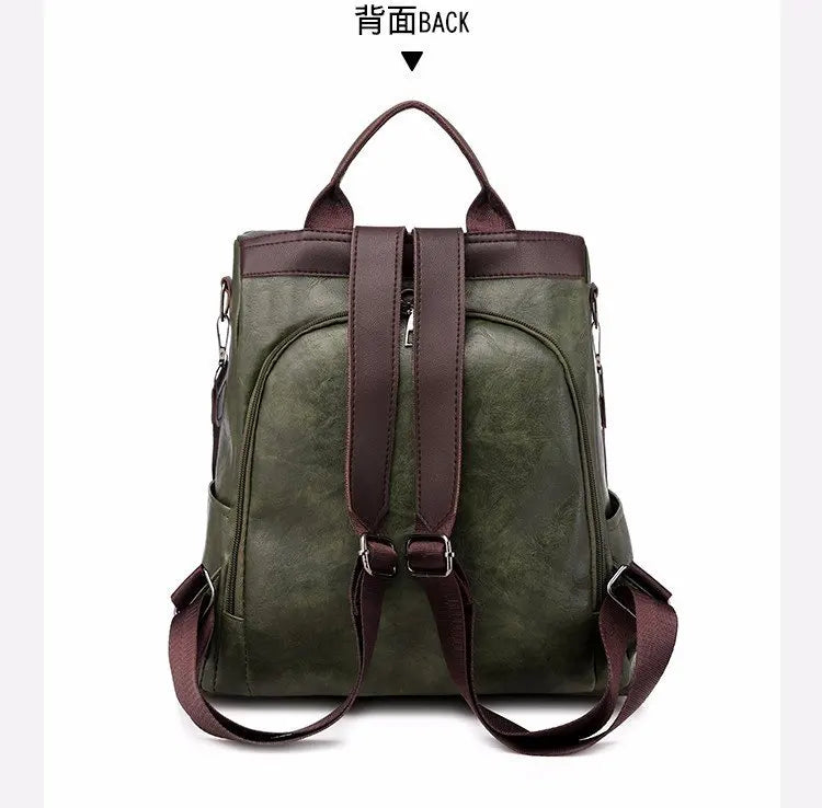 Women Backpack High Leather Large Capacity Schoolbag Travel Bag