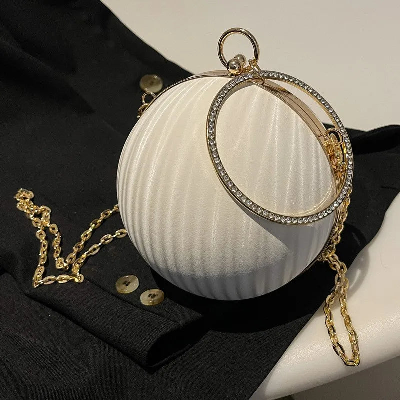 Women Spherical Handbag Mini Purse Chain Shoulder Bag