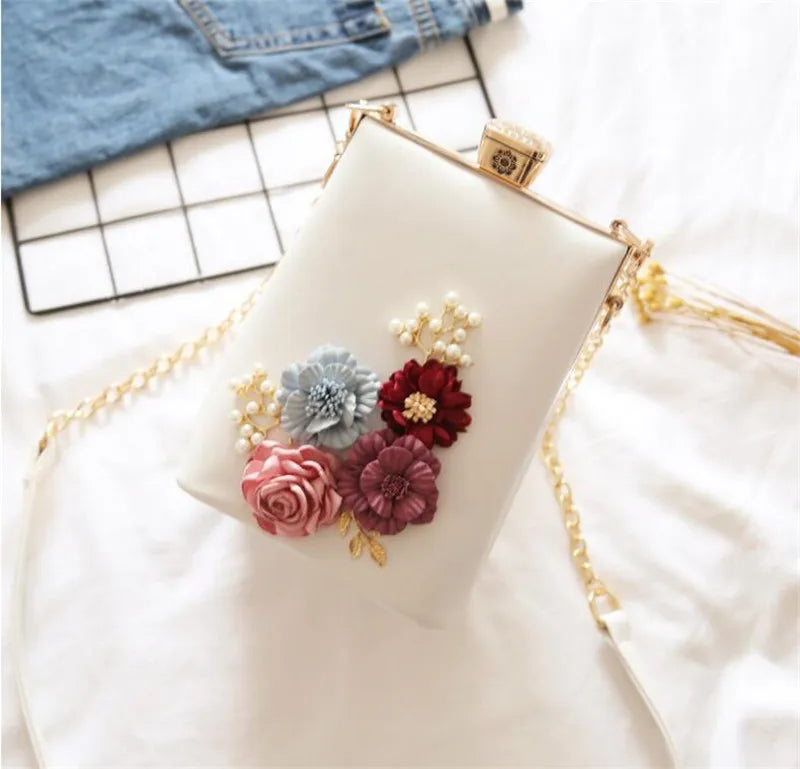 Women Flowers Diamond Clutch Bags Wedding Banquet Bags MN756
