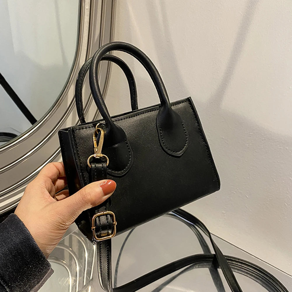 Women Small Square Bag Top-handle Handbags Chain Shoulder Crossbody Satchel Purs